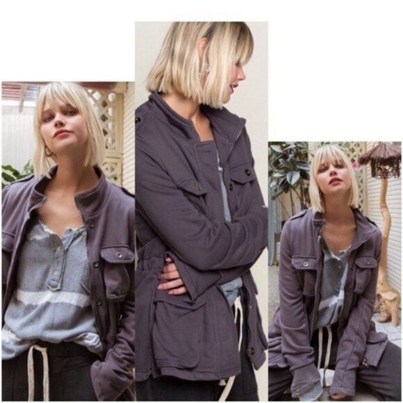 UTILITY Jacket in gray Stone Washed - Picture 4 of 12